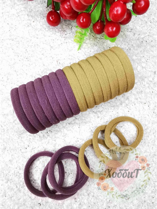 Резинки бесшовные для волос 4см. (ассорти 6)